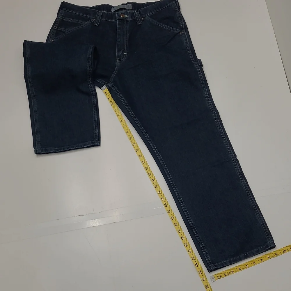 Lee Dungarees Carpenter Jean Relaxed Bootcut Fit Straight Leg Dark Wash Work
